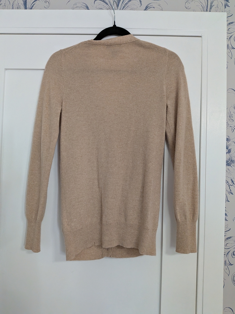 J. CREW Beige Italian Cashmere V-Neck Button Cardigan Sweater - Picture 2 of 5